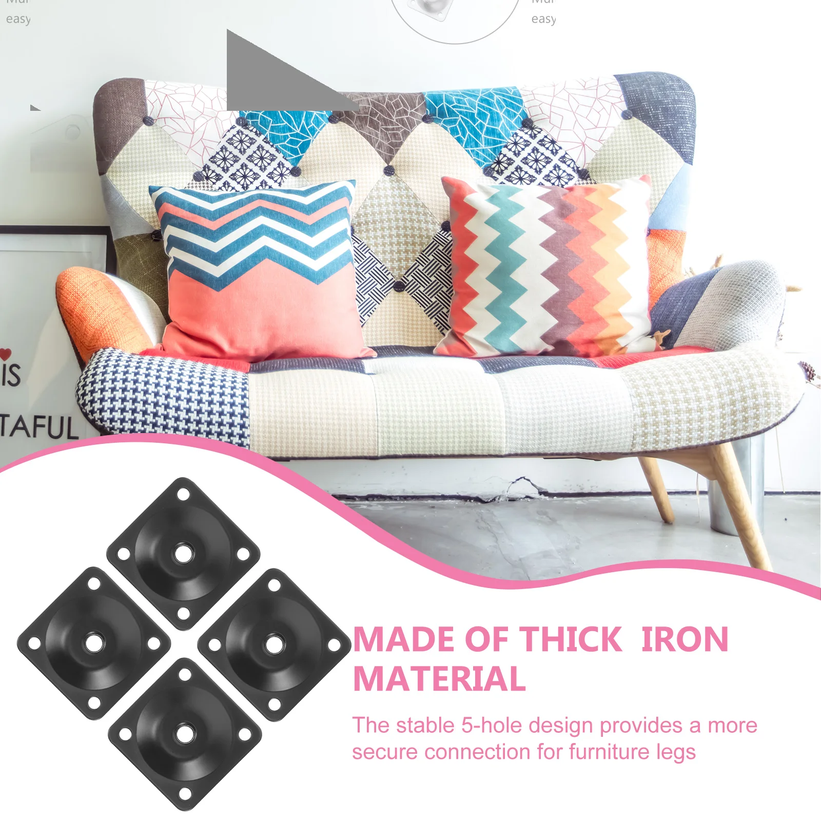 

1 Set Mounting Iron 5-Hole Connectors Table Feet Sofa Chair Couch Repair Kit Sturdy Hardware Accessories For Furniture