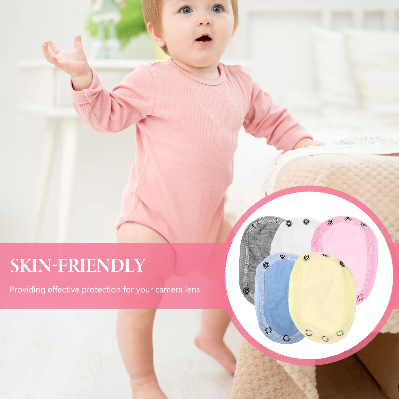 

5Pcs Baby Jumpsuits Extender Snaps Cotton Soft Comfortable Bodysuit Adjustable Easy Wear Off Toddler Boy Girl Bodysuit Extender