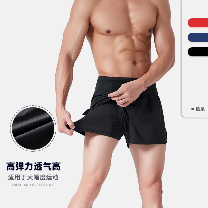 2 in 1 Sports Basketbal Jogging Fitness Shorts Men Gym Fitness Training Quick Dry Beach Short Male Summer Sports Workout Bottoms