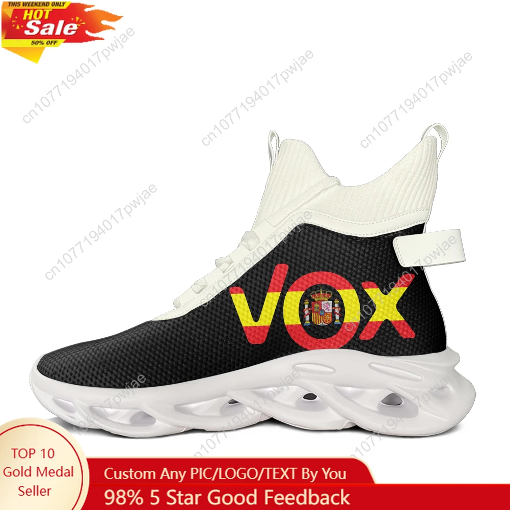 

Spanish National Emblem Vox High Top Flats Sneakers Men Women Hiking Leisure Sneakers Travel Mountaineering Shoe Running Shoes