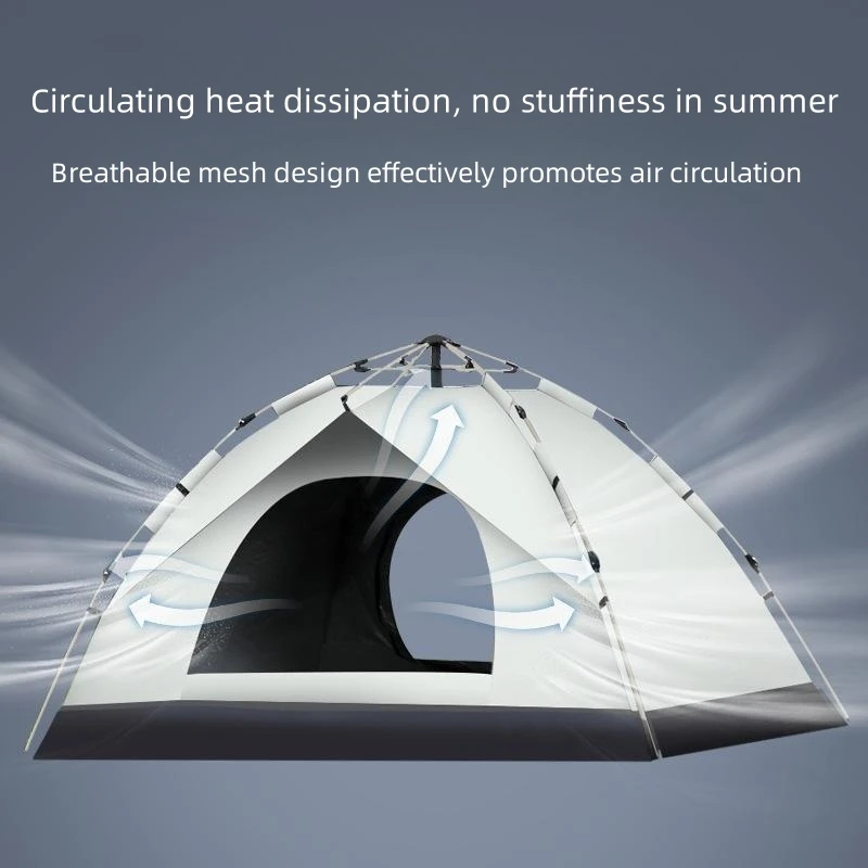 Tent Outdoor 3-4 Person Portable Folding Fully Automatic Sun Protection,Wind and Rain Protection,Two Person Beach Travel Tent