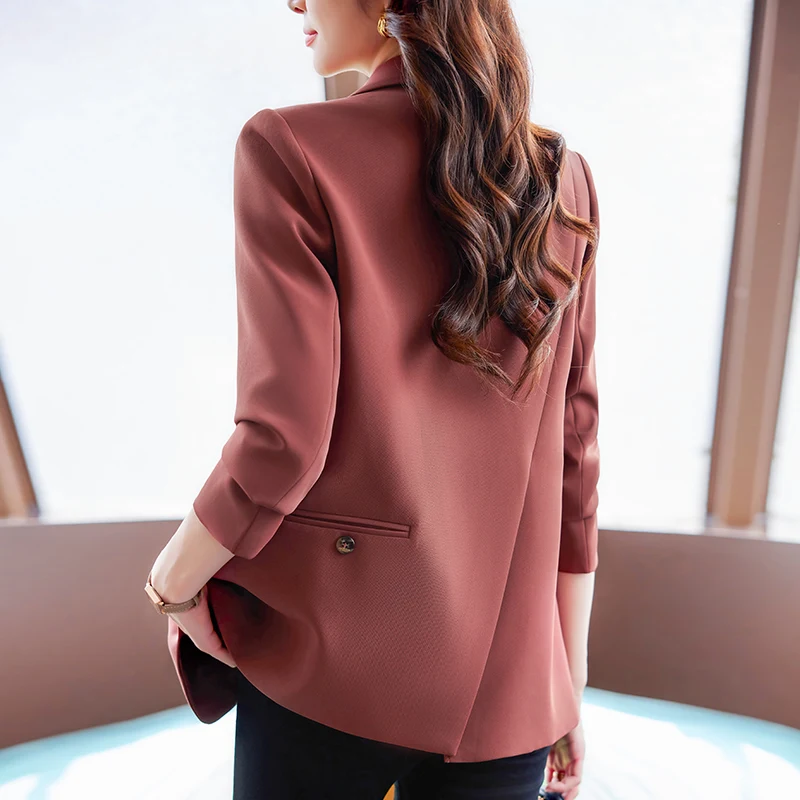 Autumn and Winter Women Solid Elegant Loose Simple Classic Fashionable Long Sleeve Temperament All-match Blazer Chic Clothing