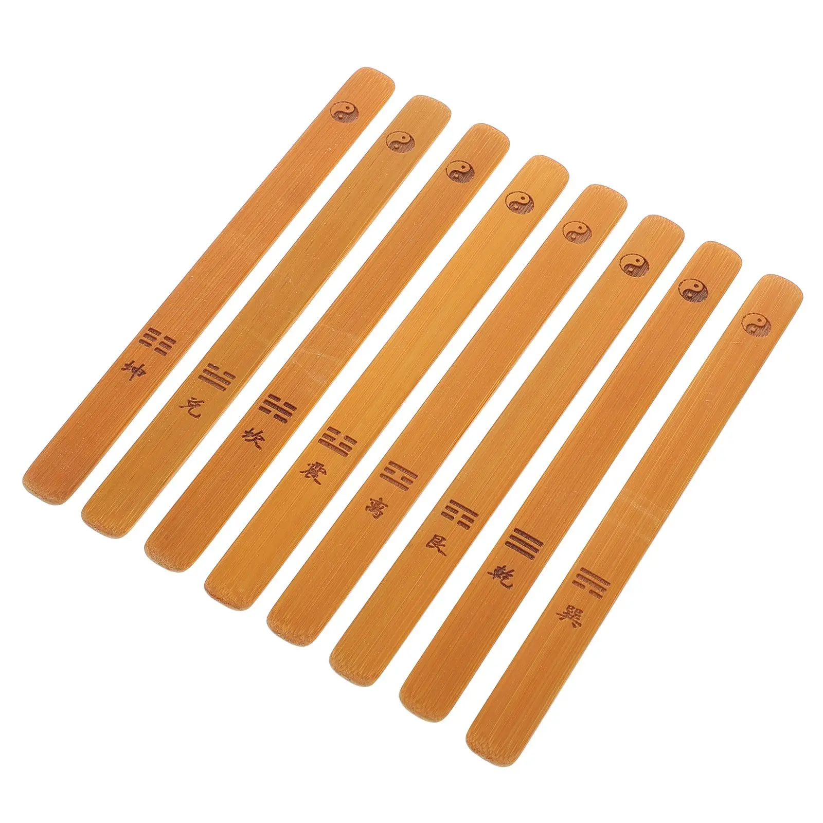 8 Pcs I Ching Divination Bamboo Sticks Fortune Telling Tools Chinese Dancing Ancient Coins Fish Game Mystical Prediction
