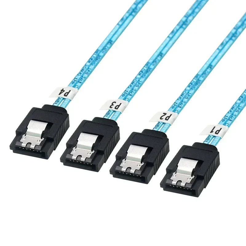 New SAS4.0 4SATA to 4SATA Internal Bend Right Angle SSD Solid State Drive Data Cable 4-port Sata