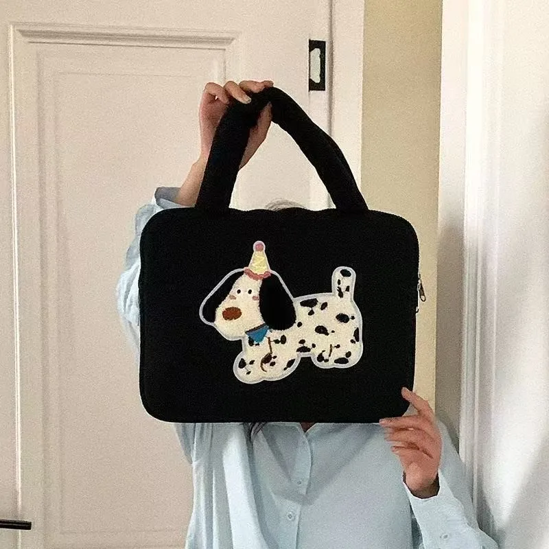 Ins الكورية نمط الكرتون جرو اليد حمل حقيبة لابتوب اللوحي ماك بوك اير 13 حافظة 14 15 16 بوصة كمبيوتر محمول للصدمات المحمولة