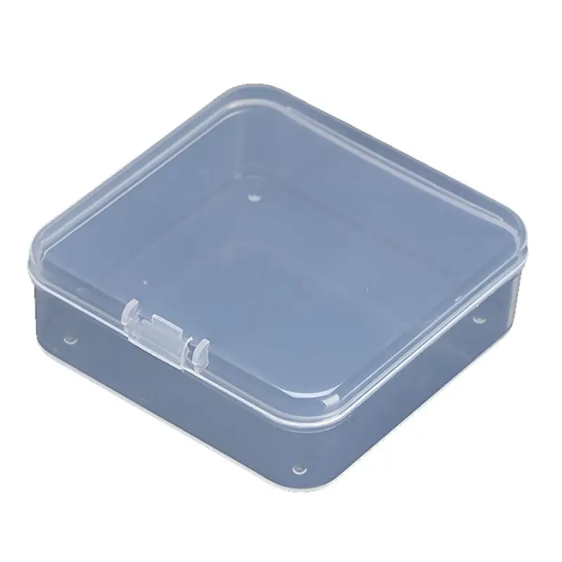 Mini contenitori di stoccaggio quadrati in plastica trasparente custodia per articoli vari custodia per Organizer con coperchio per pillole, erbe aromatiche, perline minuscole muslimate