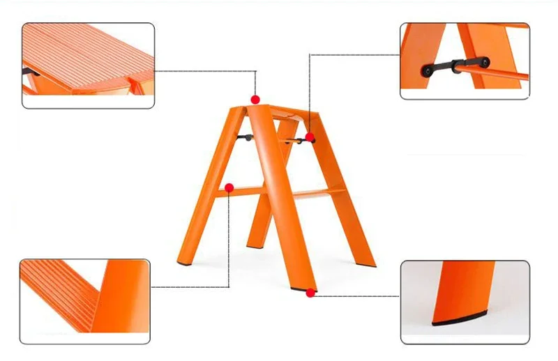 Folding Aluminium Ladders Scaffolding Stool Foldable House Ladder Portable 3 Step Stairs Climbing Multifunction Home Furniture