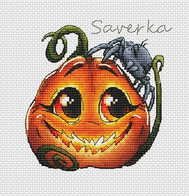 Cross Stitch Kit for Needlework Embroidery Pumpkin and Spider 21-21 DIY Self  Handmade Cross Stitch Set cotton aida home fun