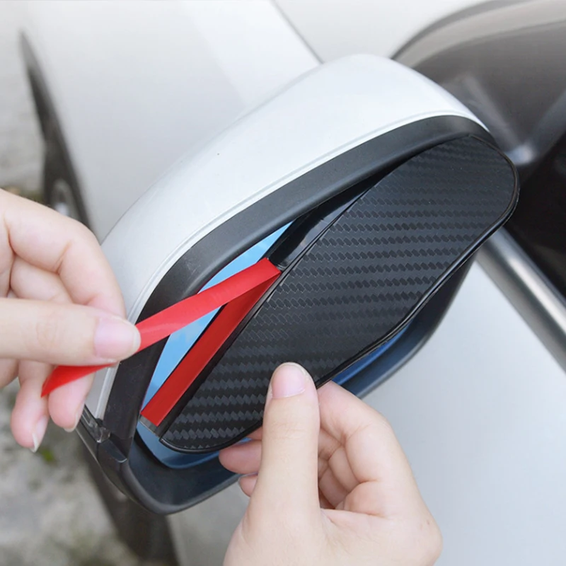 2pcs/set Universal Car Rearview Mirror Rain Eyebrow Carbon Fiber Car Rear View Rainproof Blades Stickers for Car Accessories