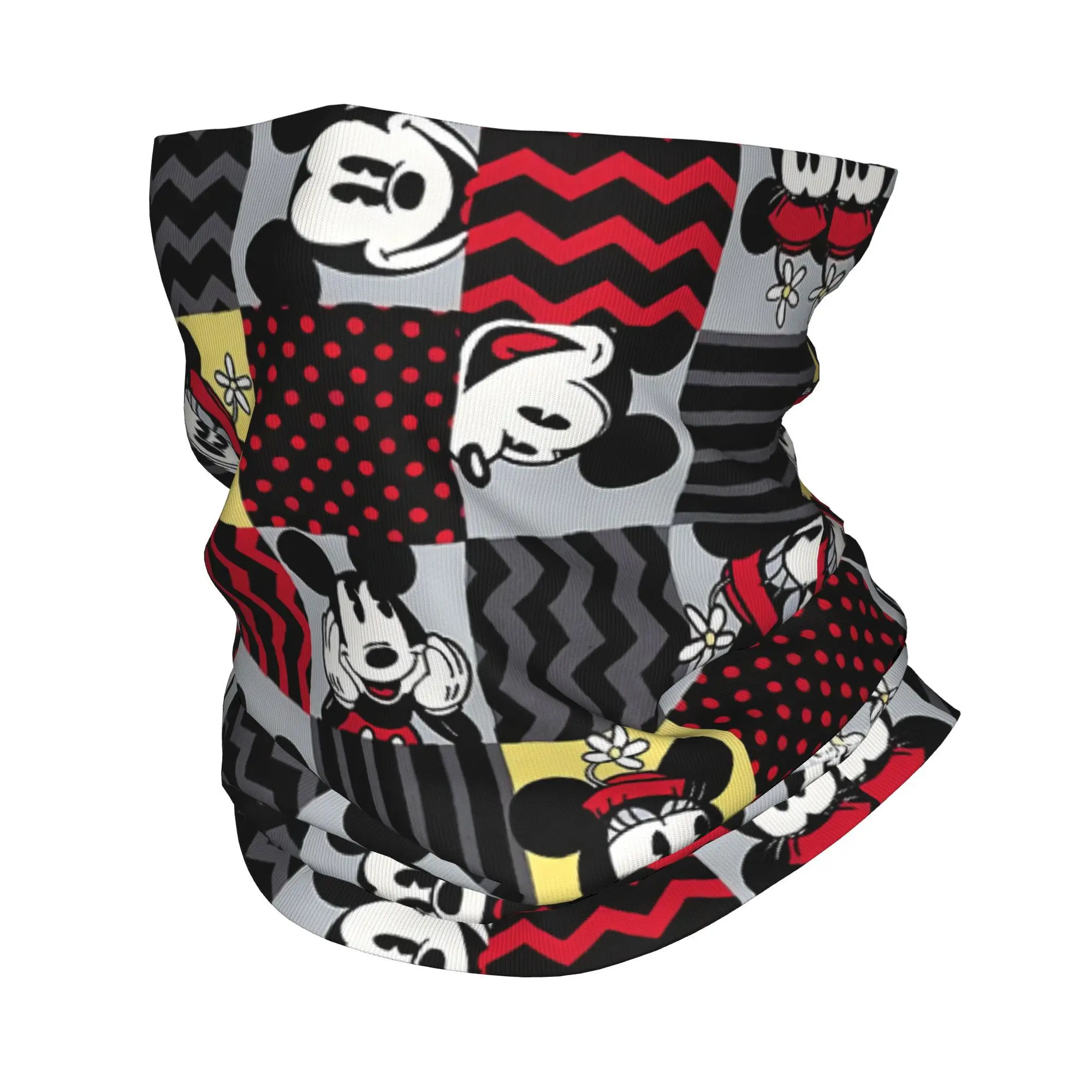 Benutzerdefinierte Mickey Mouse Cartoon Collage Bandana Winter Halswärmer Männer winddicht Wrap Gesichtsschal für Ski Gamasche Stirnband