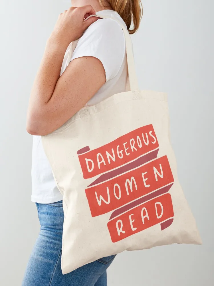 

Dangerous Women Read Tote Bag foldable reusable bag Canvas bag for women Big Portable shopping