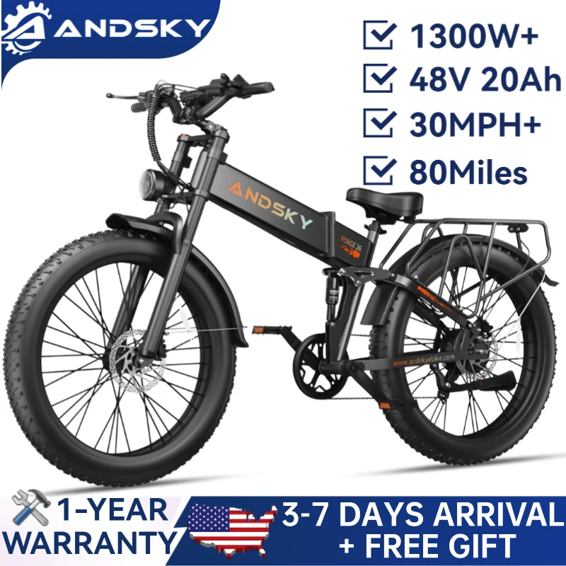 ANDSKY Forge 26 Foldable Electric Bike 1300W 26