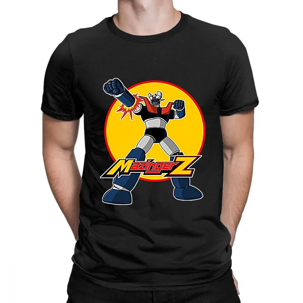 Cool mazinger z anime movie robot streetwear graphic print t-shirt fashion casual Tee Tops