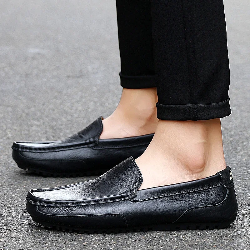 Breathable Man Mocasines Casual Loafers Leather Shoes For Men Slip On Formal Italian Male Driving Flat Chaussure Cuir Homme 2024