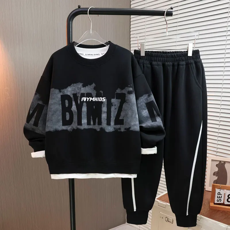 Children's Sets Boys Suit Sweatshirt Sportswear Long-sleeved Top + Trousers Loose Casual Clothes Loungewear Outfit