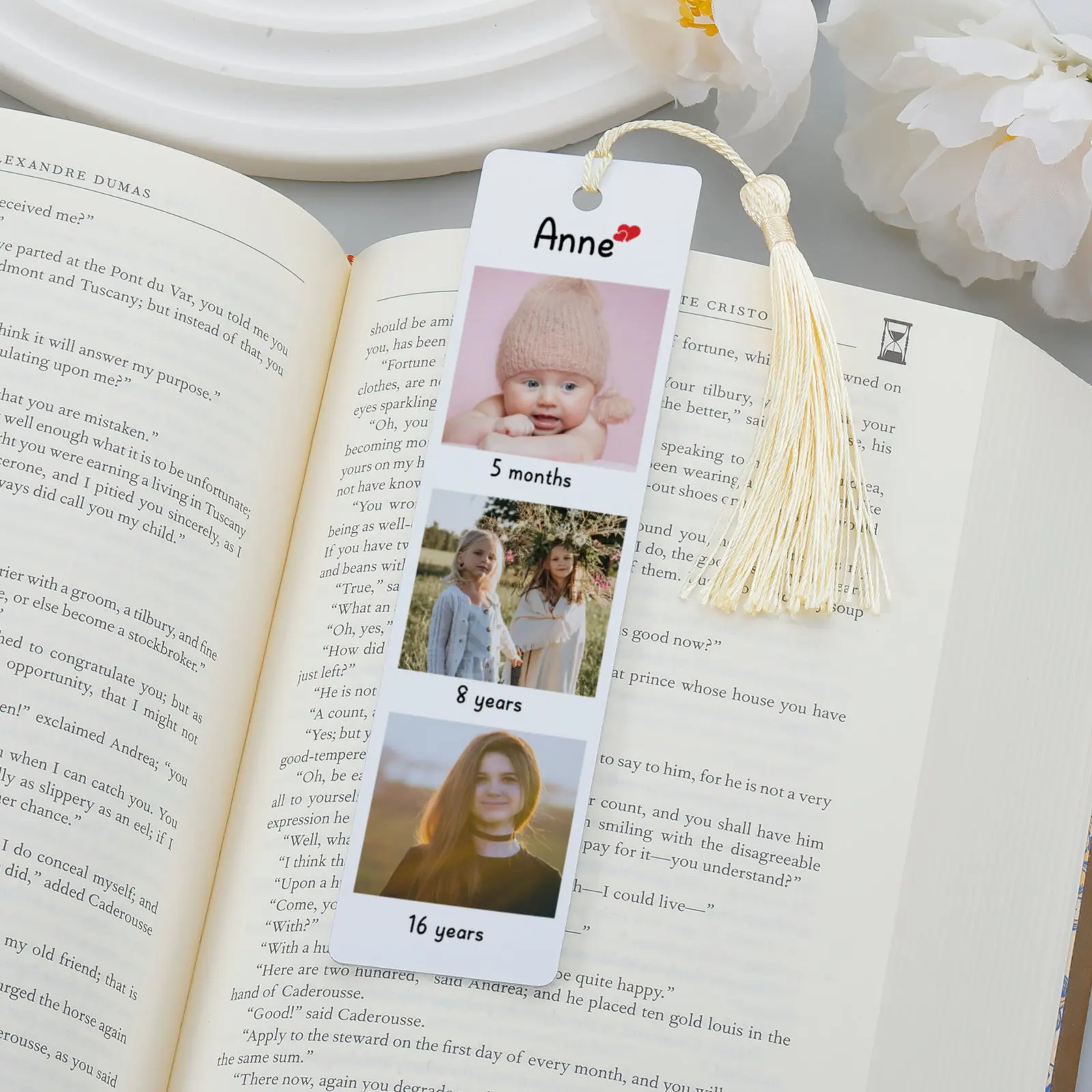 

Custom Photos Name Bookmark Colorful Birthday Gifts Personalized Metal Bookmark Read Aesthetic Markers with Tassel Book Mark