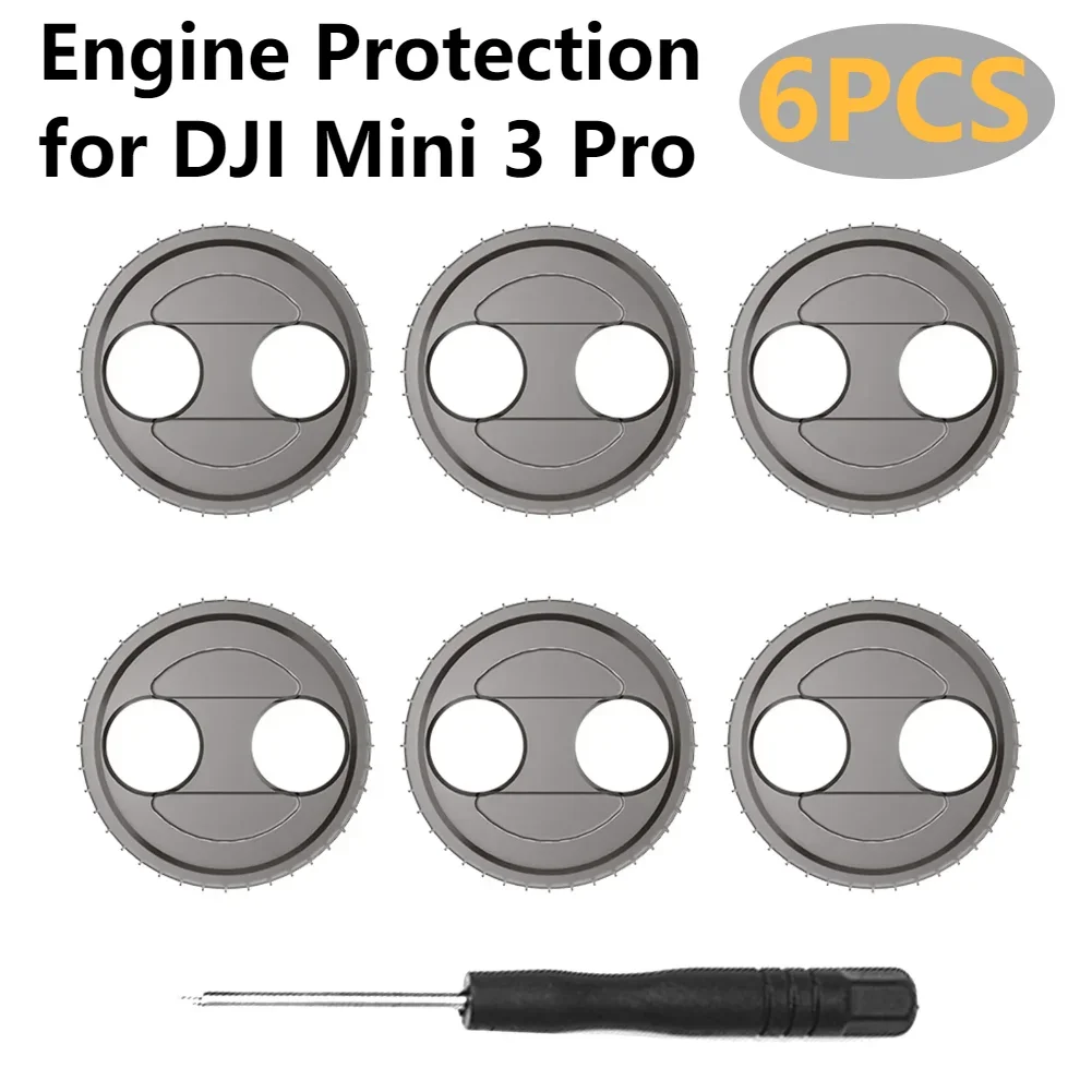 for DJI Mini 3 Pro 6pcs Motor Cover Cap Scratch Proof Anti-bump Protection Cover with Screwdriver Propeller Motor Protector Kits