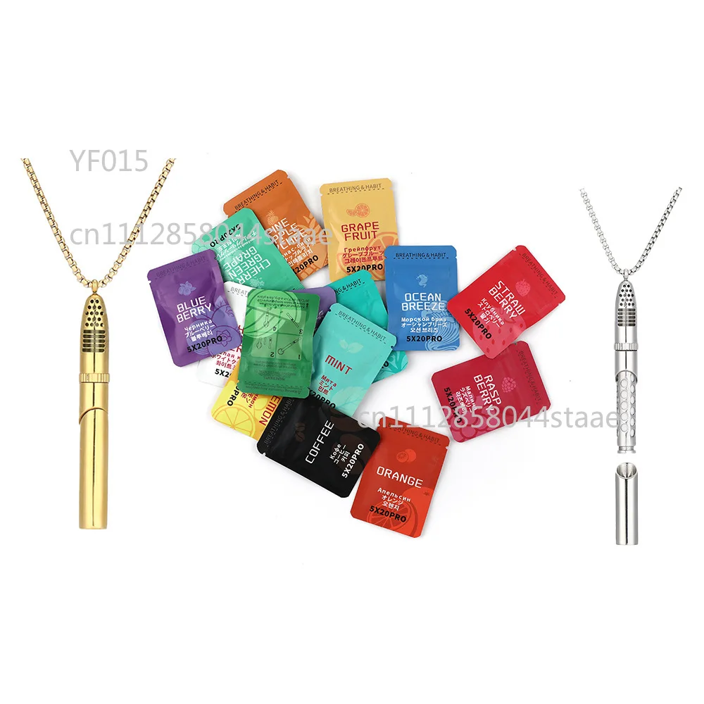Rocket Shaped Aromatherapy Necklace Stainless Steel Perfume Bottle Pendant with Cotton