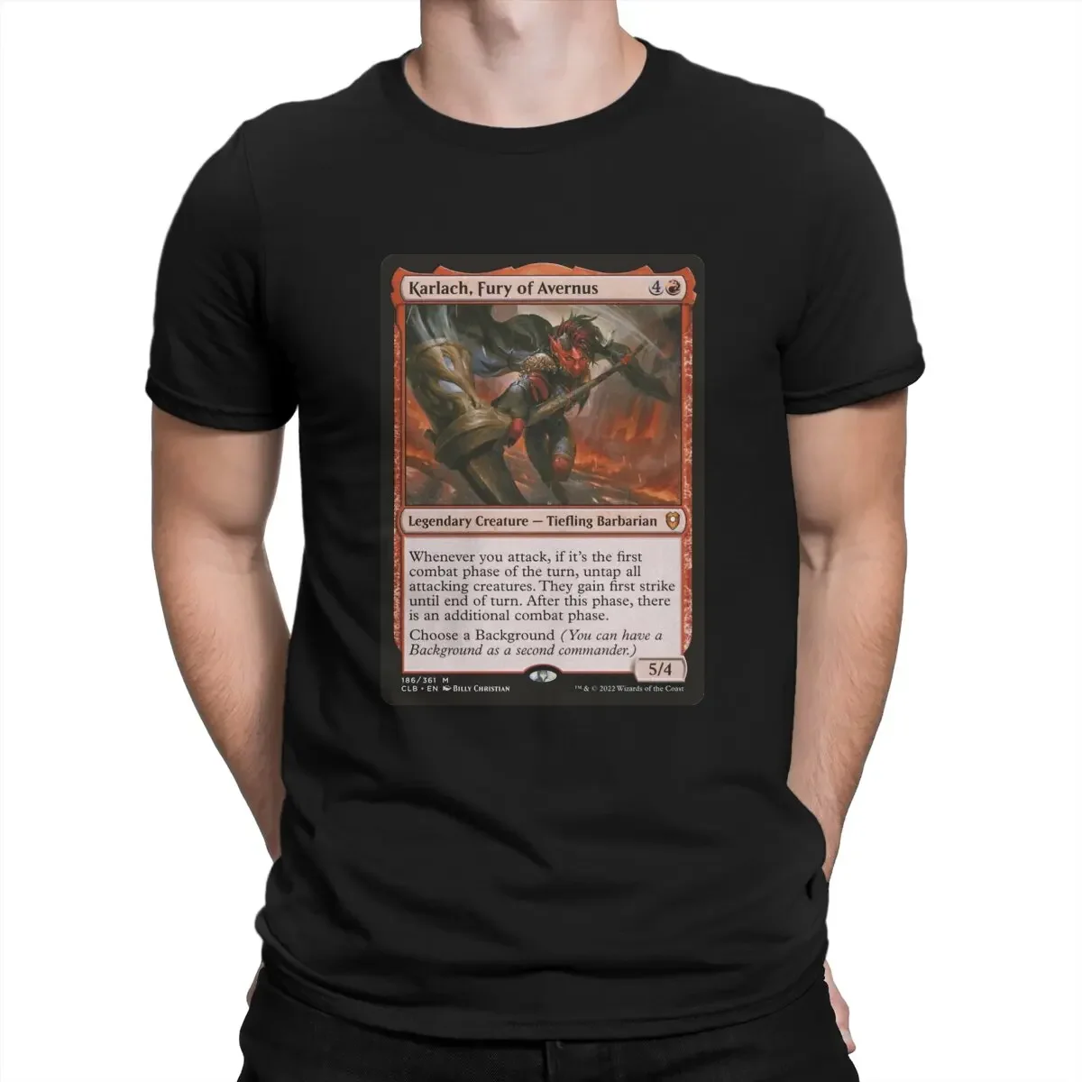 Karlach Fury of Avernus T Shirts for Men Pure Cotton Amazing T-Shirt Round Collar Baldurs Gate Game Tee Shirt Short Sleeve