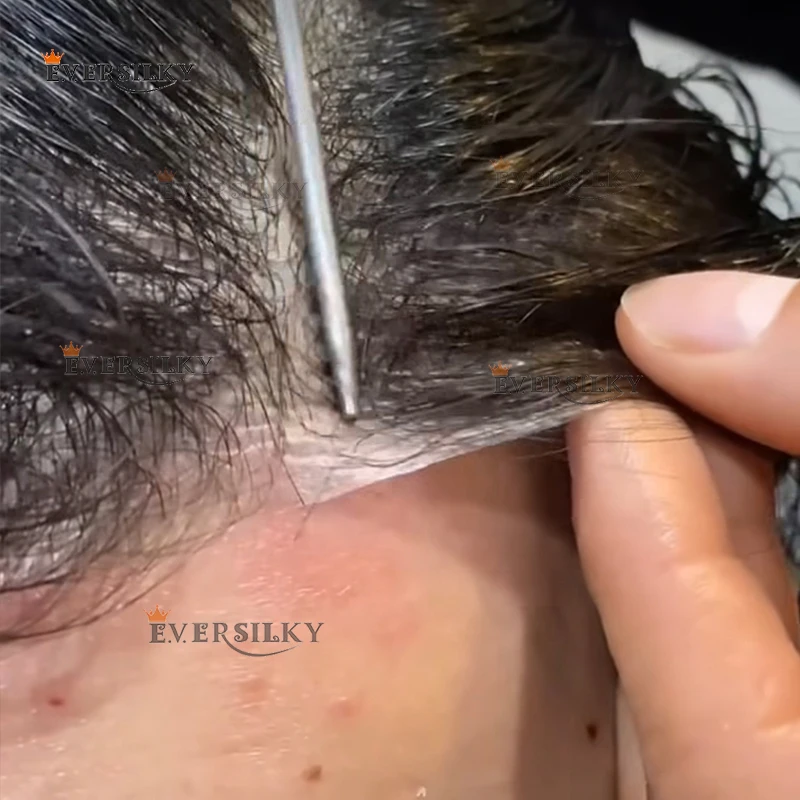 

Invisible Hairline 0.02mm Super Thin Skin Base 80%Density Grey Men Wig Dark Brown Black Blonde Real Human Hair System Man Toupee