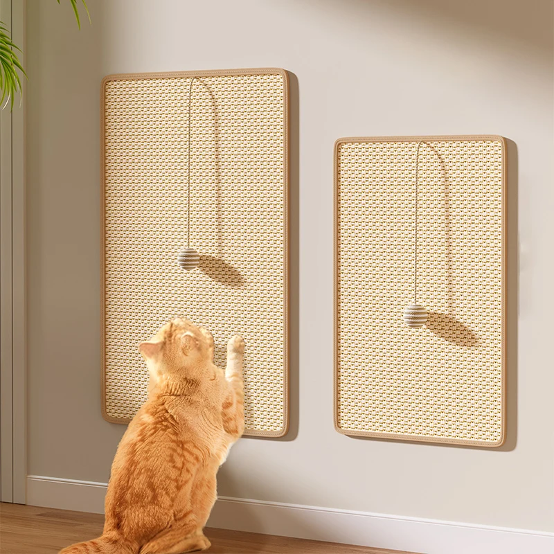 

Natural Sisal Cat Scratcher Mat with Ball Durable Sharpened Claws Sleeping Playing Cat Scratching Post Rascadores Para Gatos