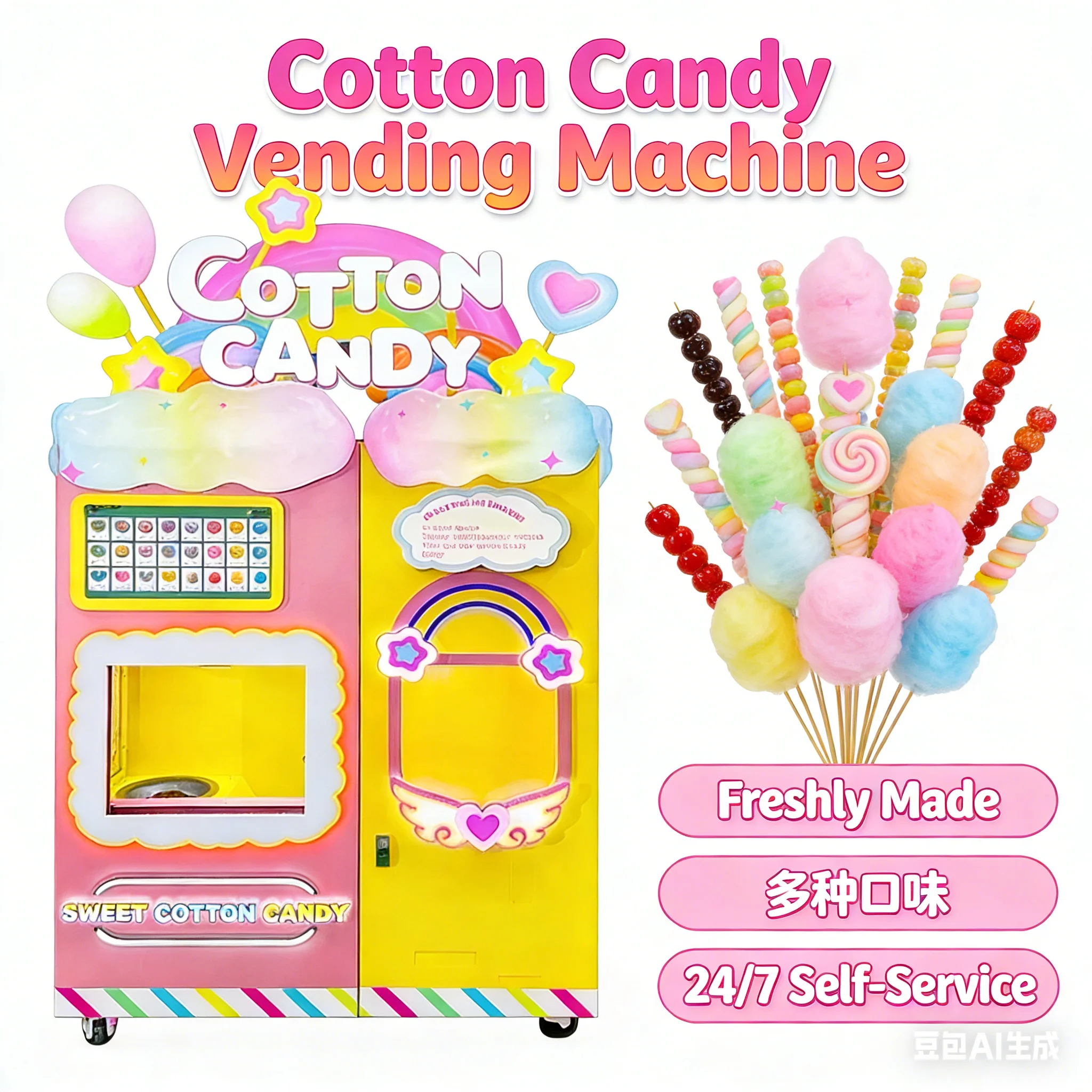 Customized Cotton Candy Machine Cotton Candy Machine Vending Flavored Sugar Floss For Cotton Candy Machine