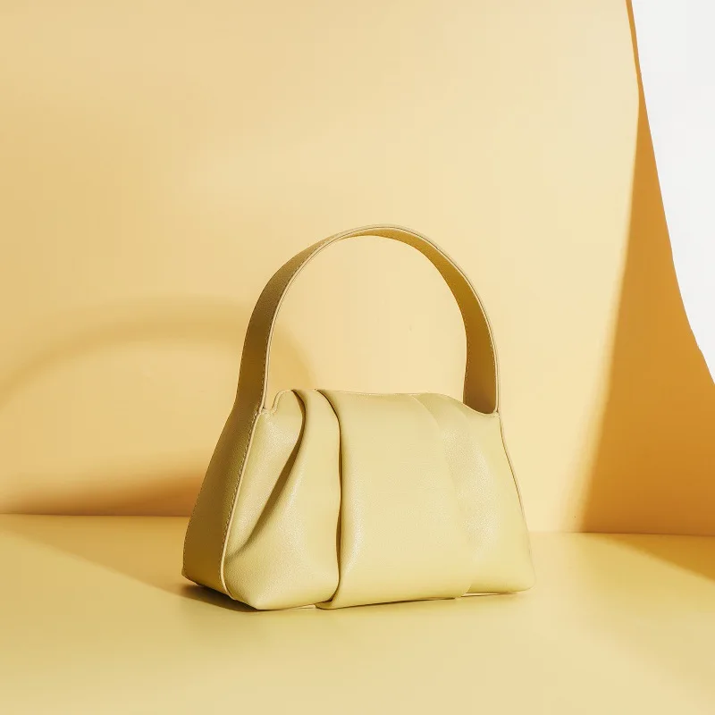 Niche Design 2025 New Wrinkled Cloud Bag Leather Handheld Ladies Shoulder Crossbody Bag for Woman