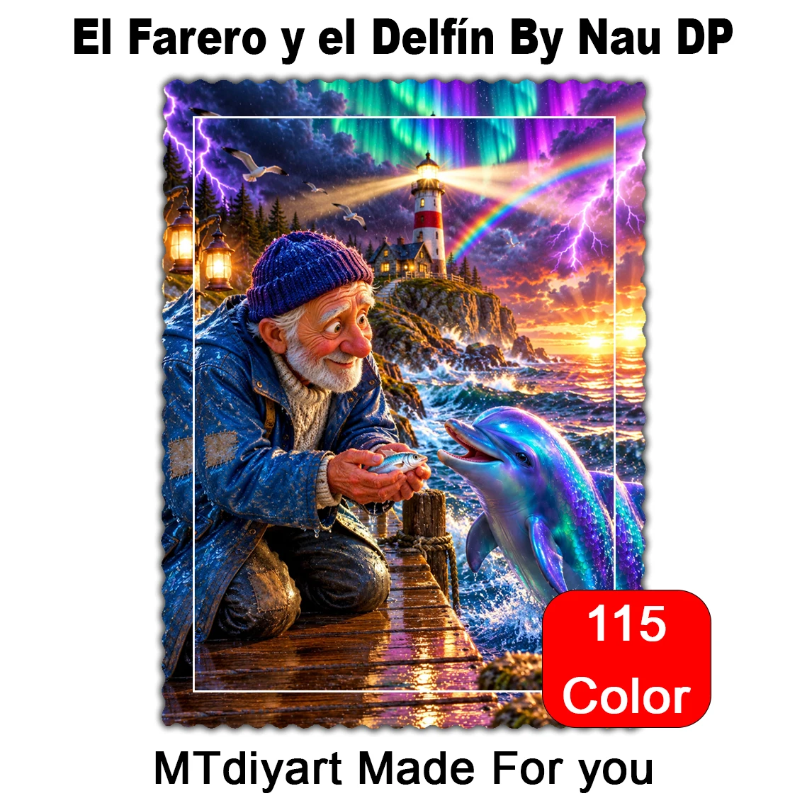 El Farero y el Delfín By Nau DP 115 Colors 50x70 70x100 Diamond Painting - AliExpress 15