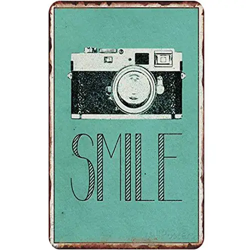 

Original Retro Design Smile Tin Metal Signs Wall Art | Thick Tinplate Print Poster Wall Decoration