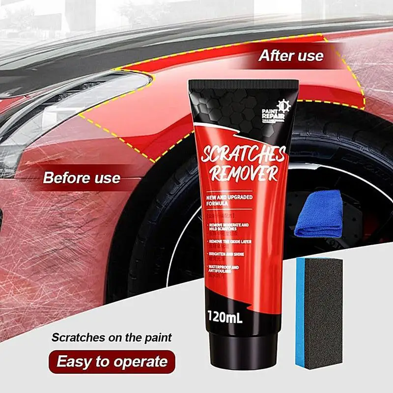 Car Paint Scratch Repair Auto Paint Polish Repair Kit Car Scratch Remover & Polishing Wax With Sponge Towel For Automotive Paint