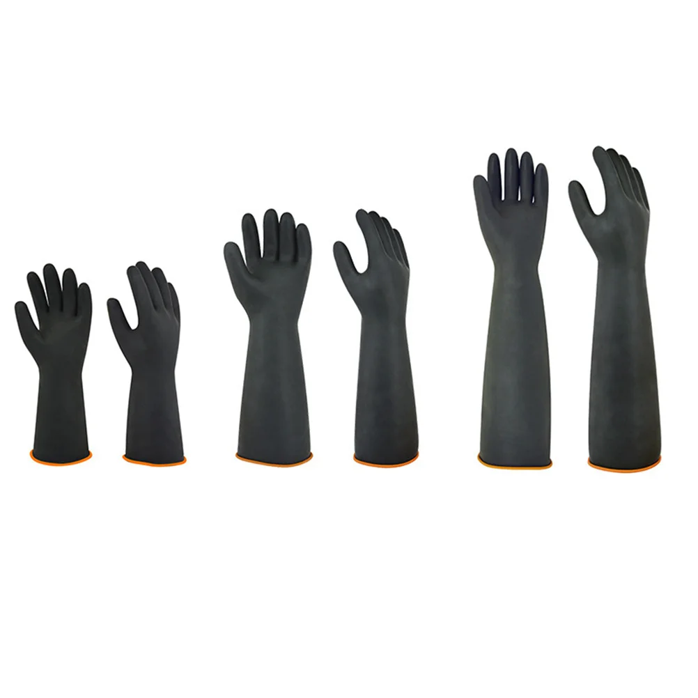 

1Pair Industrial Rubber Gloves Extended Durable Waterproof Tear-Resistant Skid Resistant for Car Washing Window Cleaning 35cm