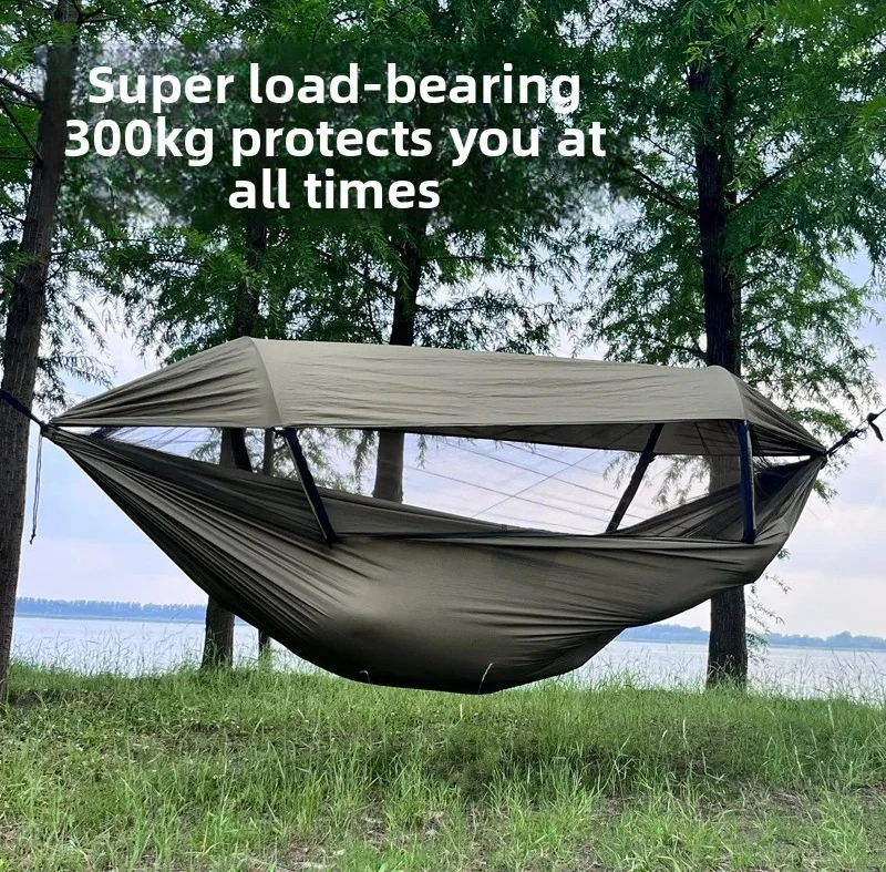 Quick Setup Hammock With Mosquito Net Single Double Size Outdoor Camping Anti Mosquito Swing Sun Canopy Shelter