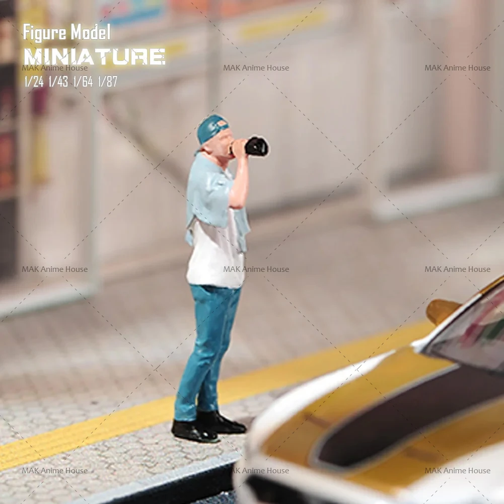 미니어처 1/87 1/64 1/43 1/24 커피 음료를 마시는 유행 소년 그림 인형 페인트 모델 장면 장식 장난감