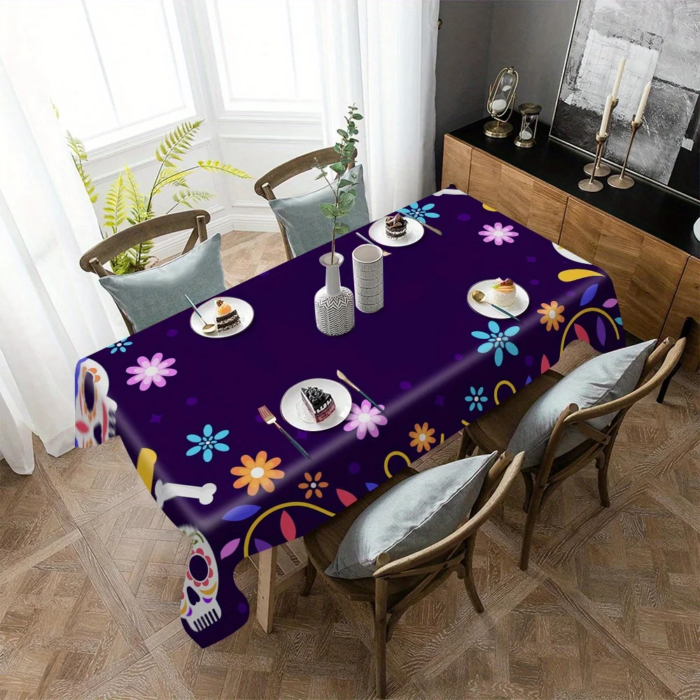 JIT-1pc Halloween high-end rectangular printed tablecloth. Tablezyc