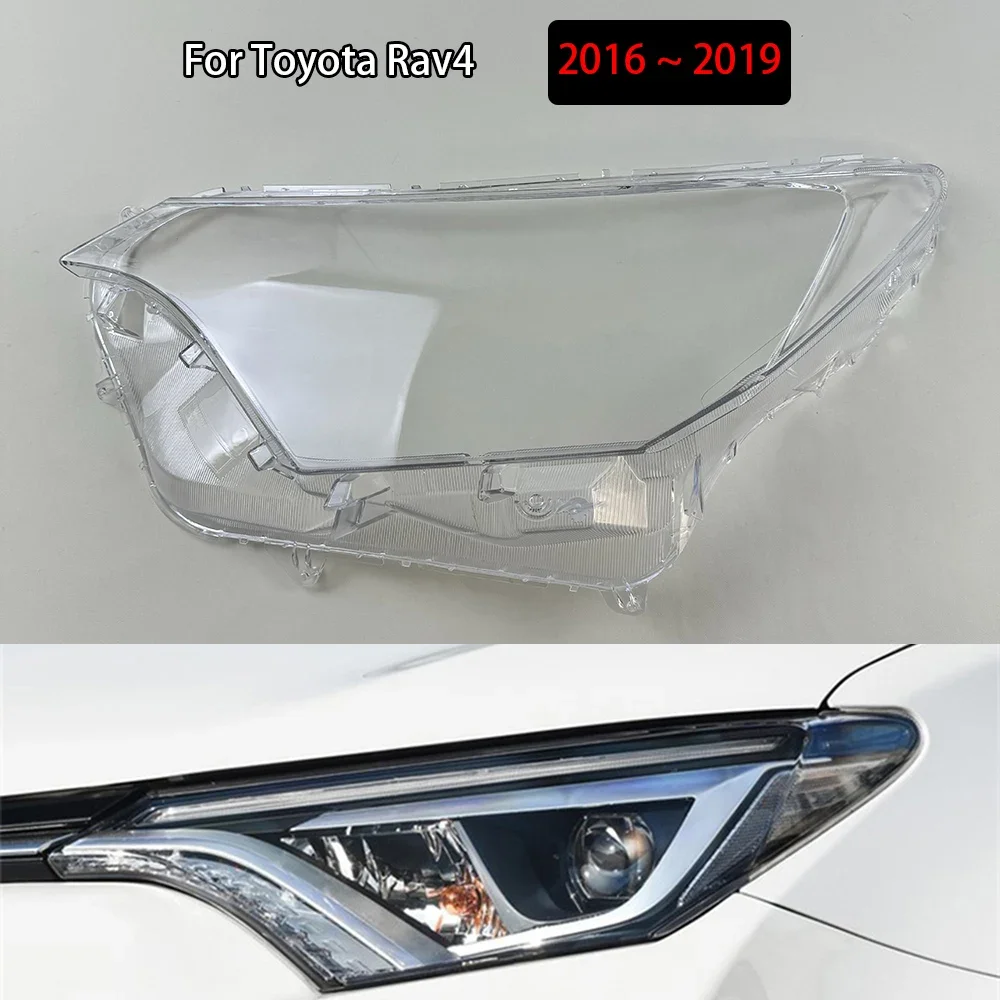 

For Toyota Rav4 2016 ~ 2019 Auto Light Caps Car Headlamp Cover Transparent Lampshade Headlight Shell Replace Original Lens