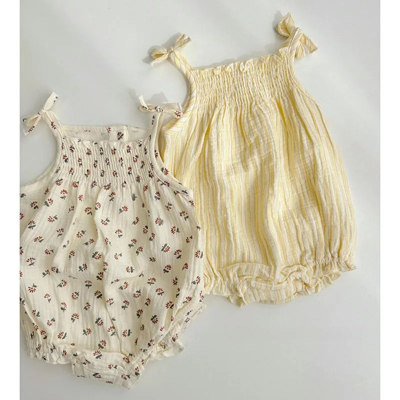 Korean style summer baby clothes thin suspender bag buttocks western-style baby clothes floral jumpsuit summer outerwear