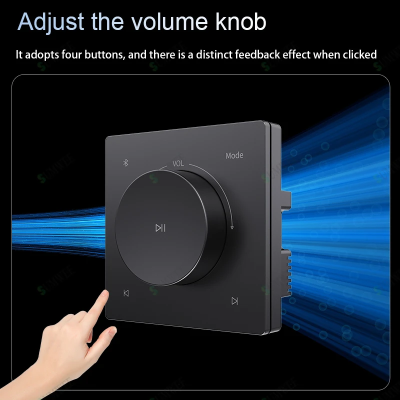 Home New Type 86 Audio Control Panel Bluetooths Sound in Wall Amplifier TF USB AUX MINI Stereo Amp Hotel Background Music System