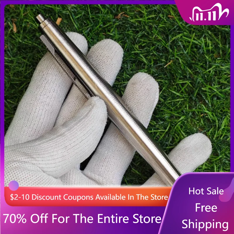 

All Metal Titanium Alloy Press Ballpoint Pens Student Gel Pen, Fashionable and Simple Office Signature Pen Gift, PK Lingmei 2000