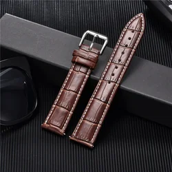 Embossed Leather Wrist Belt Bracelet Comfortable Genuine Leather Watch Strap 16mm 18mm 20mm 22mm 24mm Watch Pin Buckle +Tool