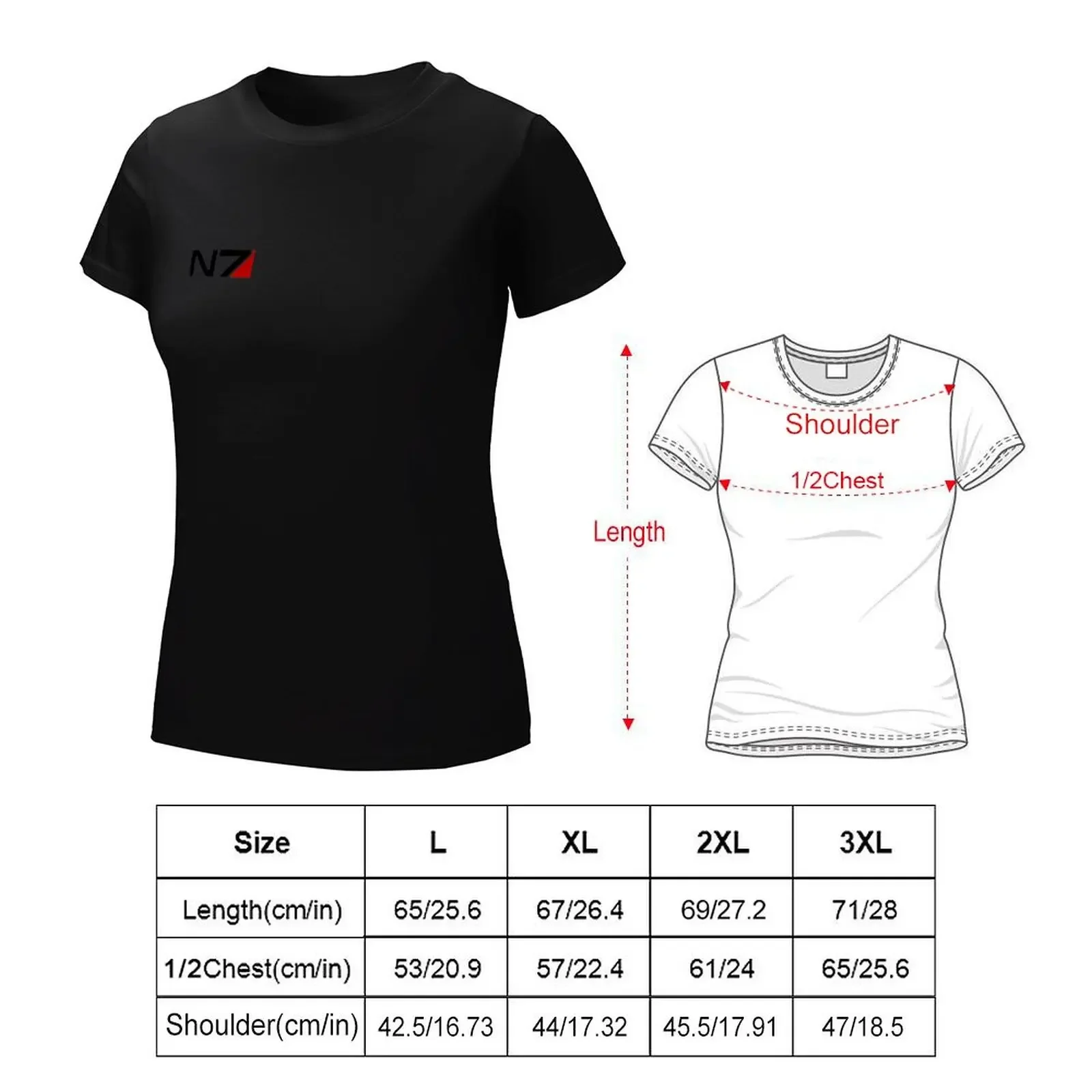 N7 Mass effect emblem! T-Shirt tops plus size tops summer tops new edition cat shirts for Women