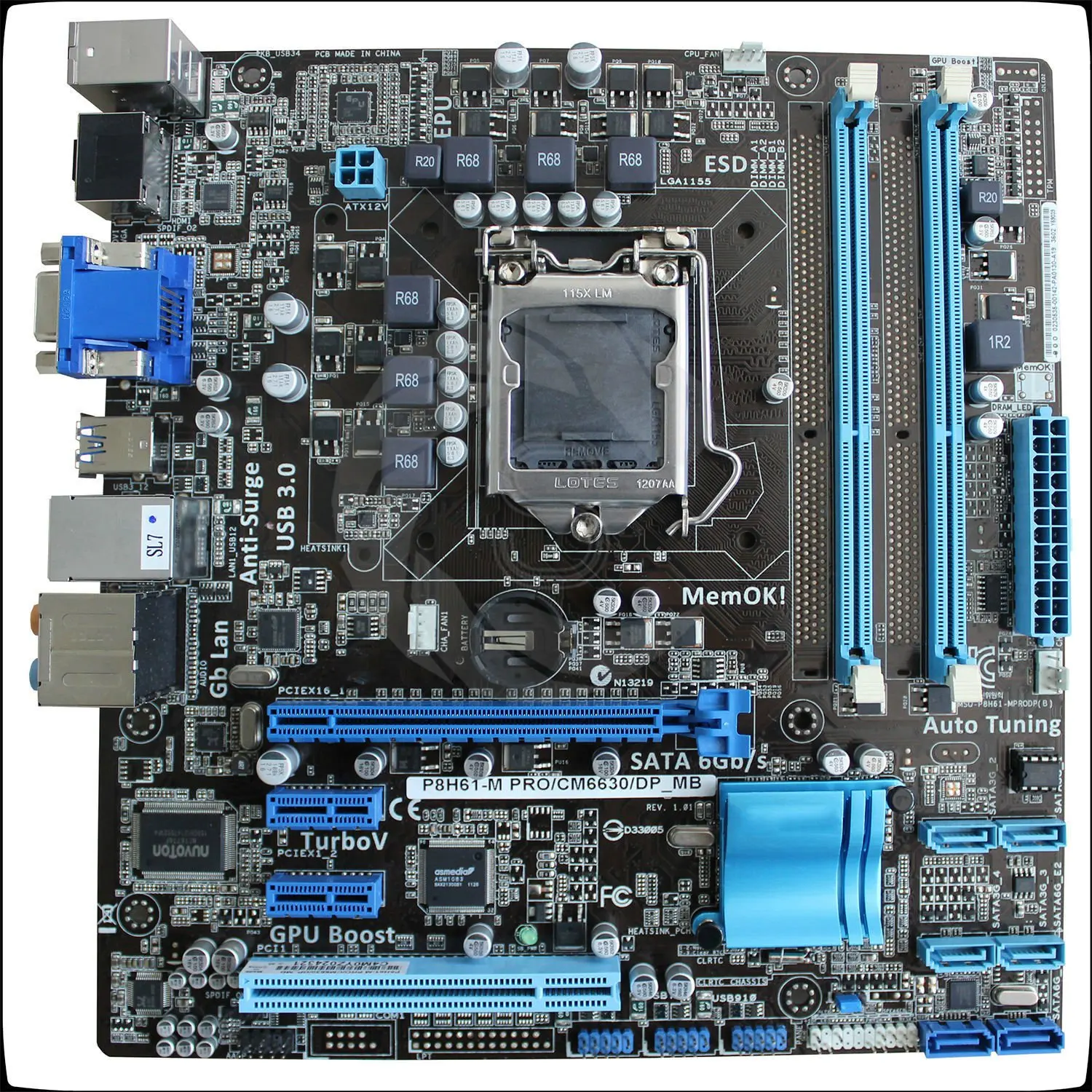 Placa-mãe ASUS P8H61-M PRO P8H61-M PRO/CM6630-8 LGA 1155 Intel H61 DDR3 16GB para i3-2130 2500 3770 G540 cpu Micro ATX
