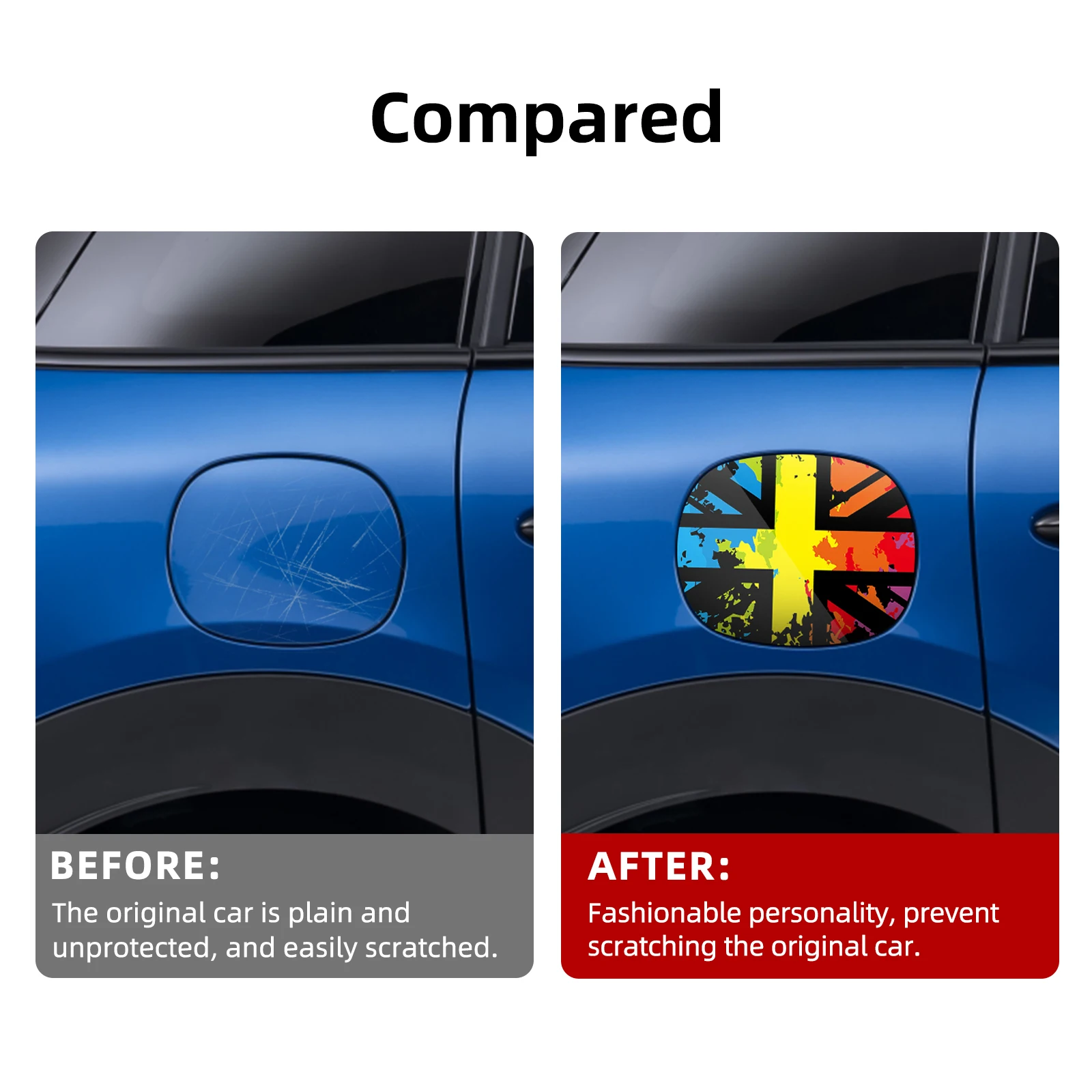 

Крышка топливного бака автомобиля, ПВХ, крышка бензобака, наклейка, внешняя наклейка для Mini Cooper S F66 F65 2025 Union Jack, декоративные аксессуары