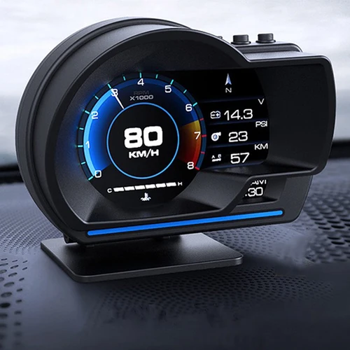 El más nuevo A501 pantalla frontal de coche OBD2 Smart Car HUD Turbo Gauge odómetro Digital alarma de seguridad temperatura de agua y aceite RPM medidor automático