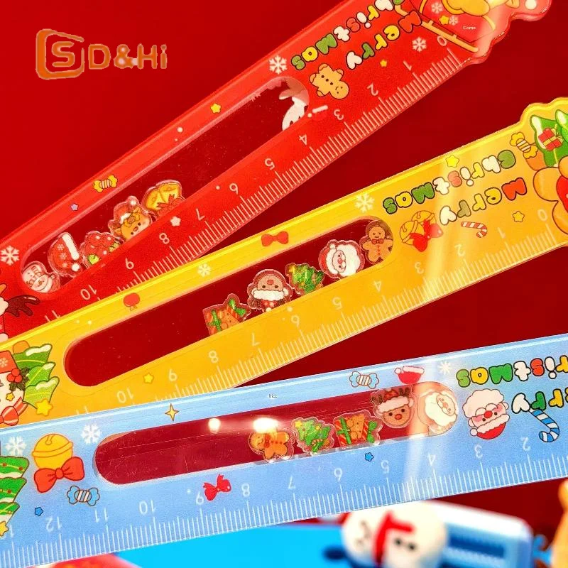 1 قطعة الكرتون سانتا كلوز ثلج عيد الميلاد حاكم الرسم الإبداعي أدوات الرسم على الحائط مكافأة القرطاسية طالب هدية اللوازم المدرسية #6