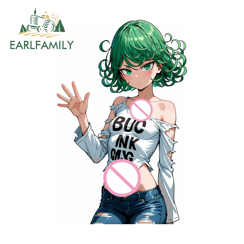 EARLFAMILY Tatsumaki Cool Motorcycle Stickers Hot Anime Item Scooter Decals Scratch Practical High Quality Car Accessories