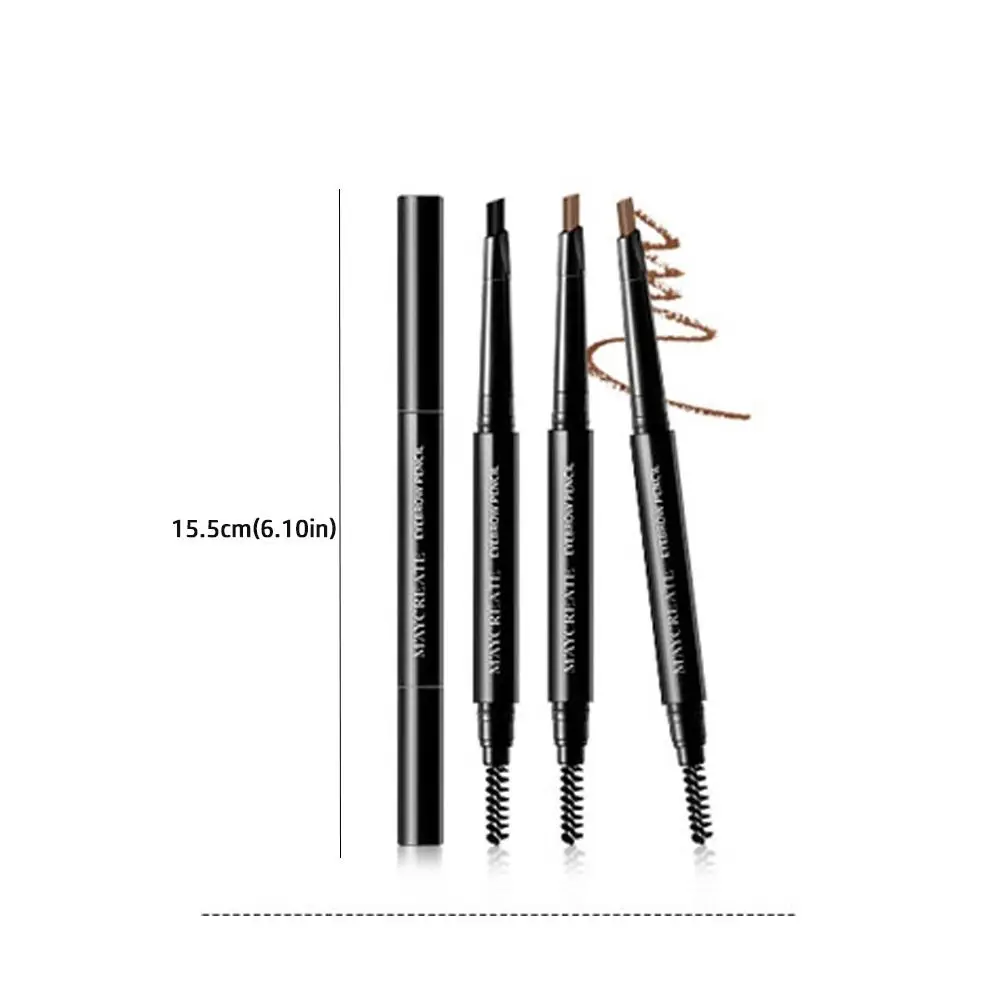 Nuevo Lápiz de cejas de 6 colores, lápiz de cejas resistente al agua de doble cabeza, herramienta de maquillaje de ojos Natural giratoria 2 en 1