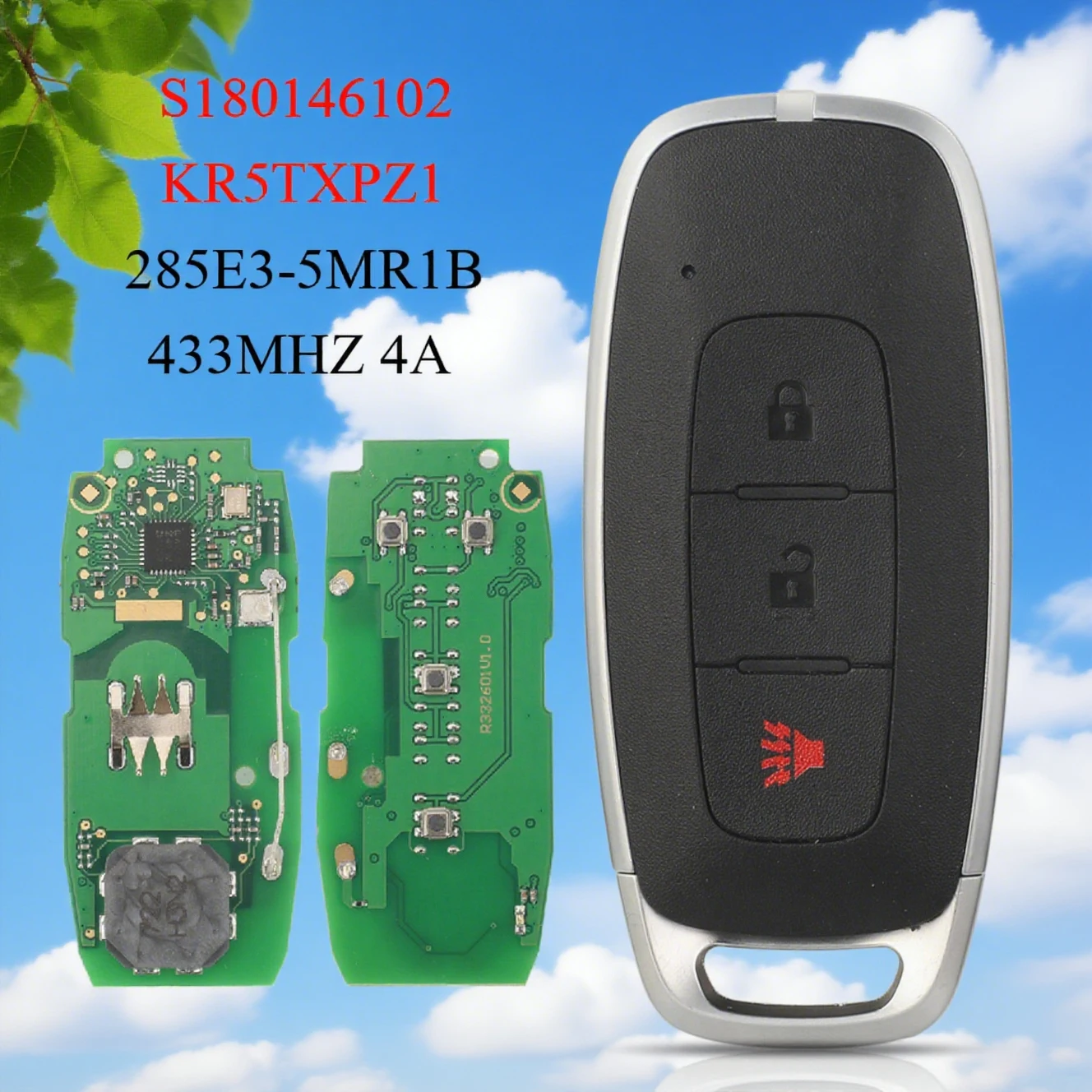 

Jingyuqin 4A 433 МГц 285E3-5MR1B автомобильный ключ дистанционного управления для Nissan Kicks Pathfinder Rogue Qashqai Aryia 2023 + KR5TXPZ1 S180146102