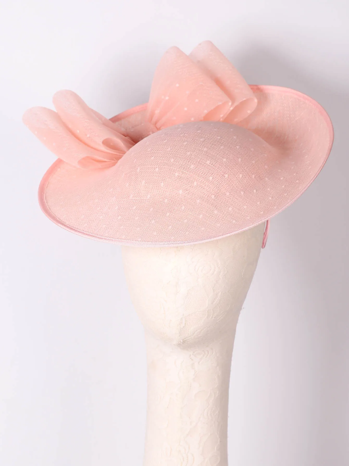 Sinamay Derby Church Hat for Women - Elegant Kentucky Fascinator with Bow,Bridal Wedding Tea Party Dress Formal Cocktail Top Hat view 3