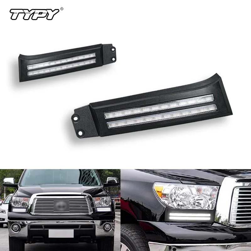 

TYPY 2x Front Bumper Fog Lamp Turn Signal Light For Toyota Tundra Sequoia 2007-2017 Led Daytime Running Driving Light Daylight