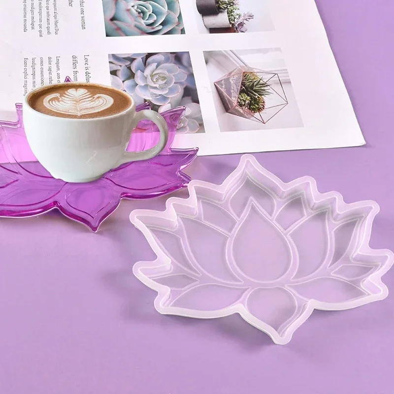 

Подставка для цветов лотоса, формы для подставок из эпоксидной смолы, форма для лотоса, смоляный коврик, кристаллическая эпоксидная смола, формы для цветов лотоса, коврик для чашки, силиконовый Mo